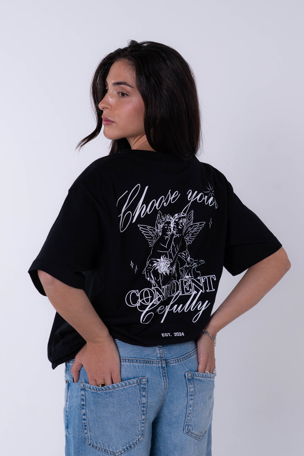 Camiseta Angels Negra - Blanca